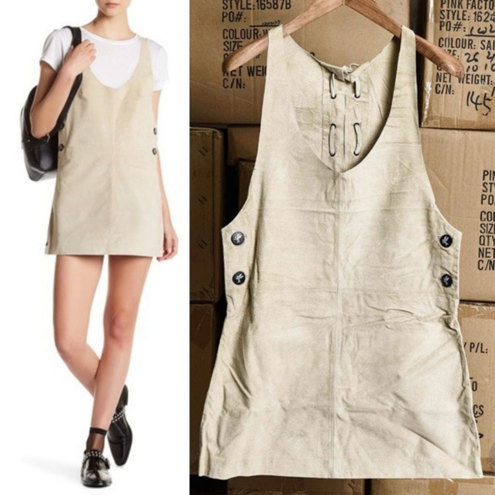 NWT One Teaspoon beige overall dress